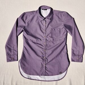 women's‎ THE NORTH FACE long sleeve Stevie Woven Button up shirt Purple hike M
